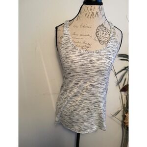 Lululemon Racerback Tank Top Grey White Space Dye Split Back Activewear Womens